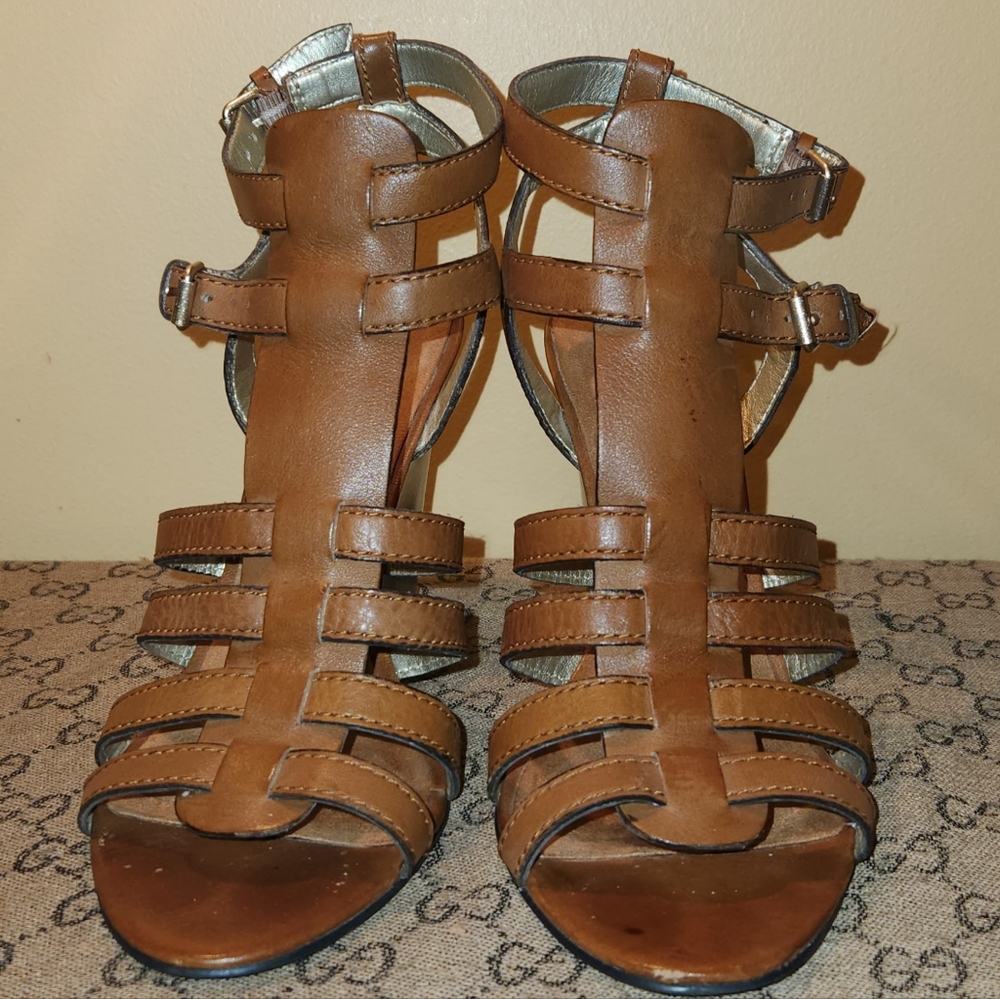 Nine West Strappy Leather Wedges